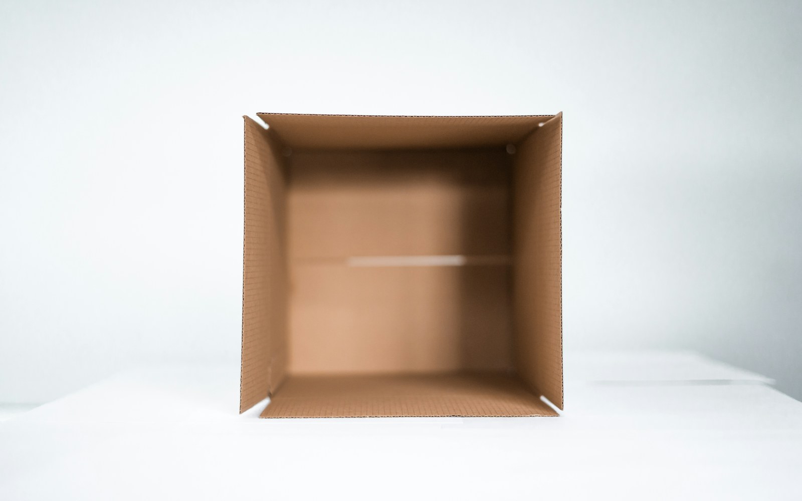 A handmade textile doll resting in a roomy archival storage box with soft white tissue supporting its clothing and yarn hair.
